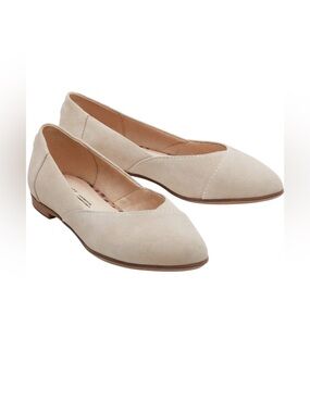 TOMS Jutti Neat Classic Almond Toe Flats Women’s Natural Woven Linen Shoes 9.5